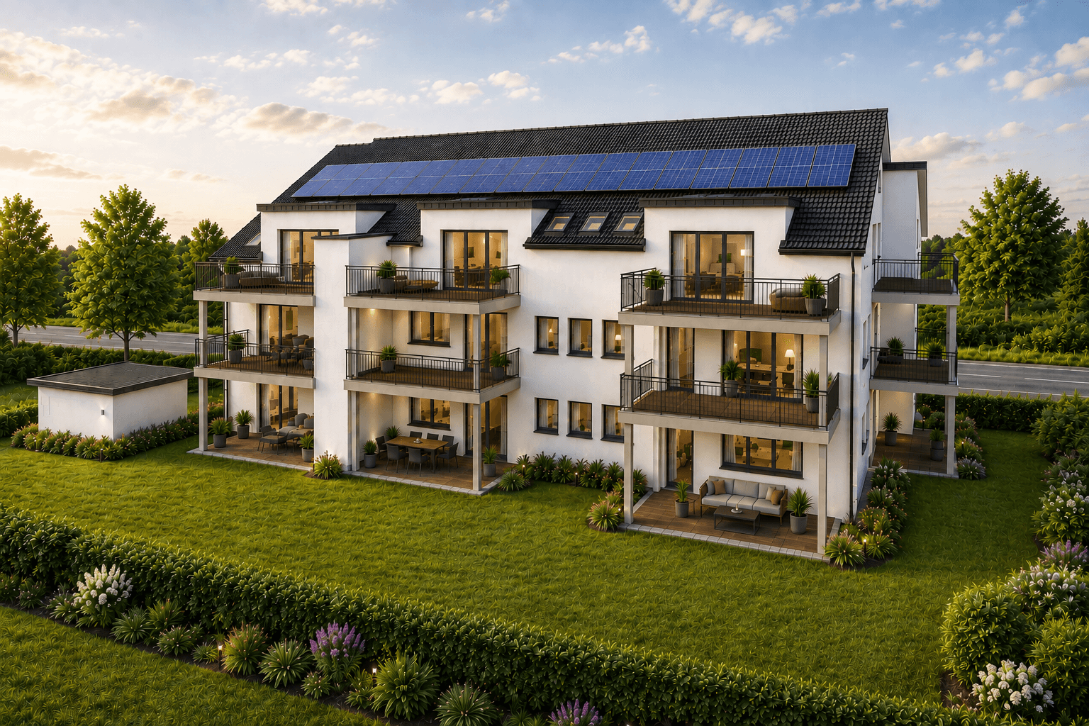 Hausansicht Balkone